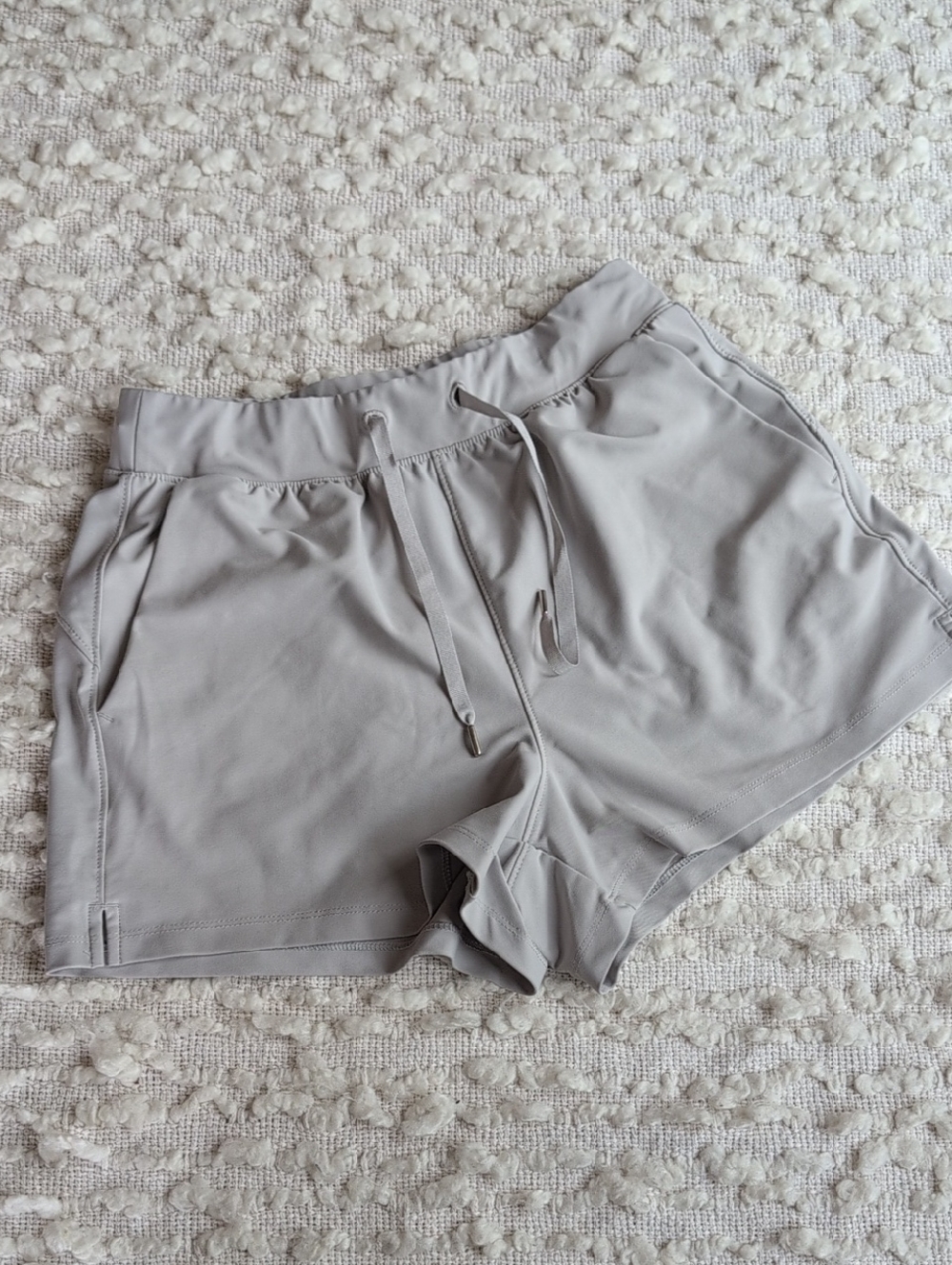 Old Navy High Rise Go Dry Powersoft Small Women's Stone Gray Drawstring Shorts